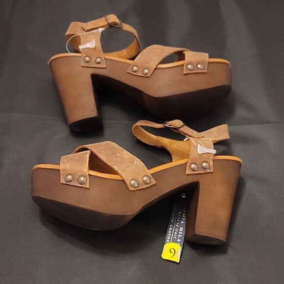 BRAND NEW SOPHIA MILANO GENUINE DISTRESS LEATHER ESPADRILLE SANDAL - Picture 7 of 14